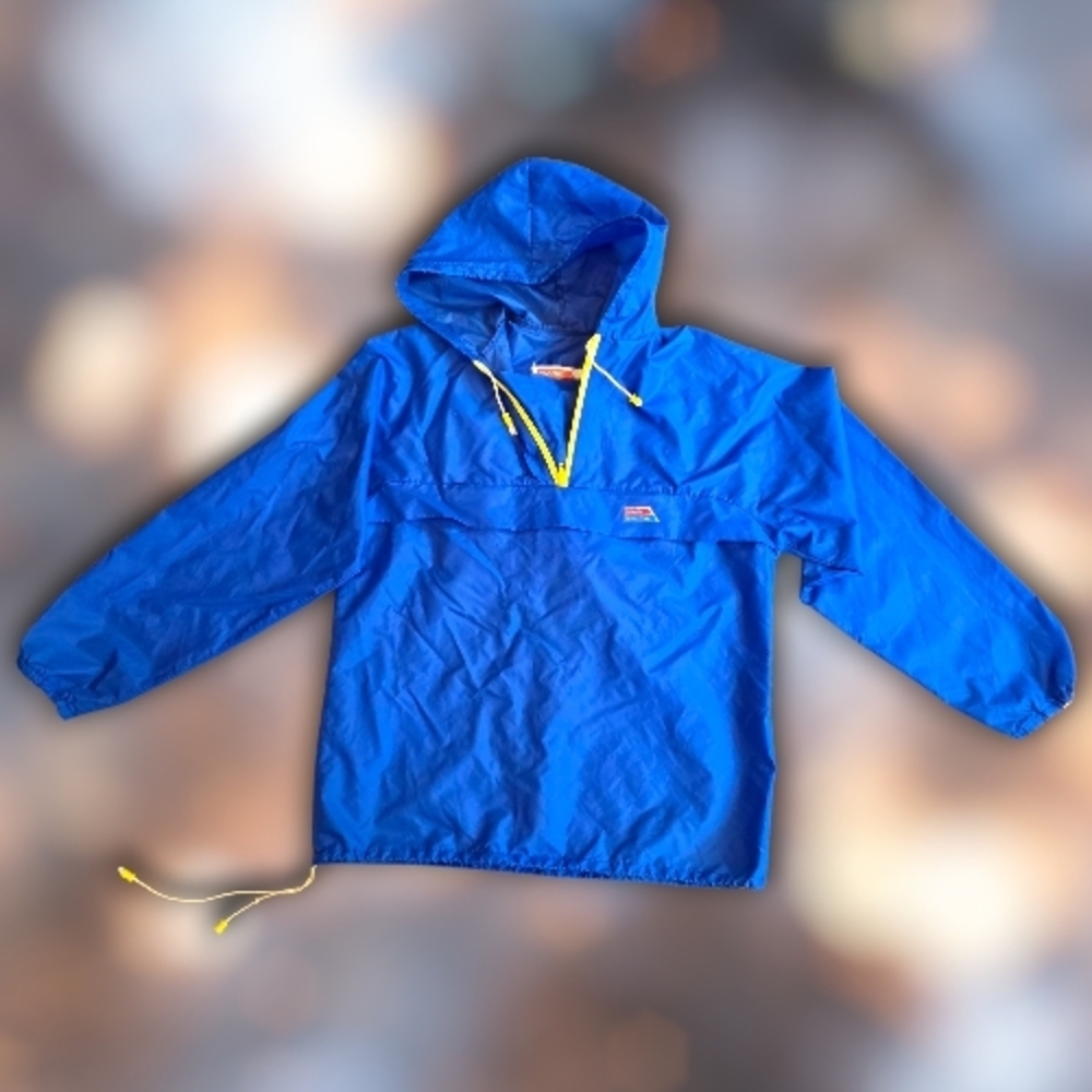 Vintage 80's Blue Hooded Pullover Kangaroo Pocket Jacket/fanny pack. ET Goonies